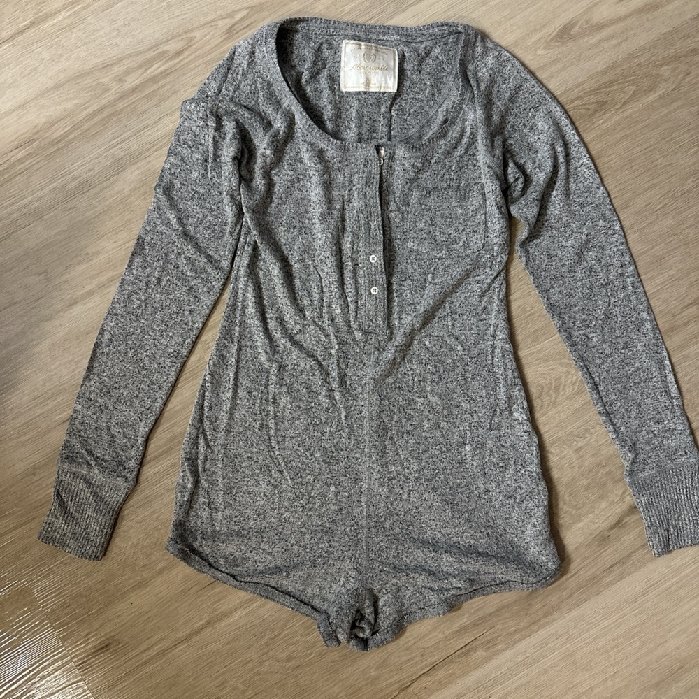 Abercrombie & Fitch Heather Gray One Piece Pajama
